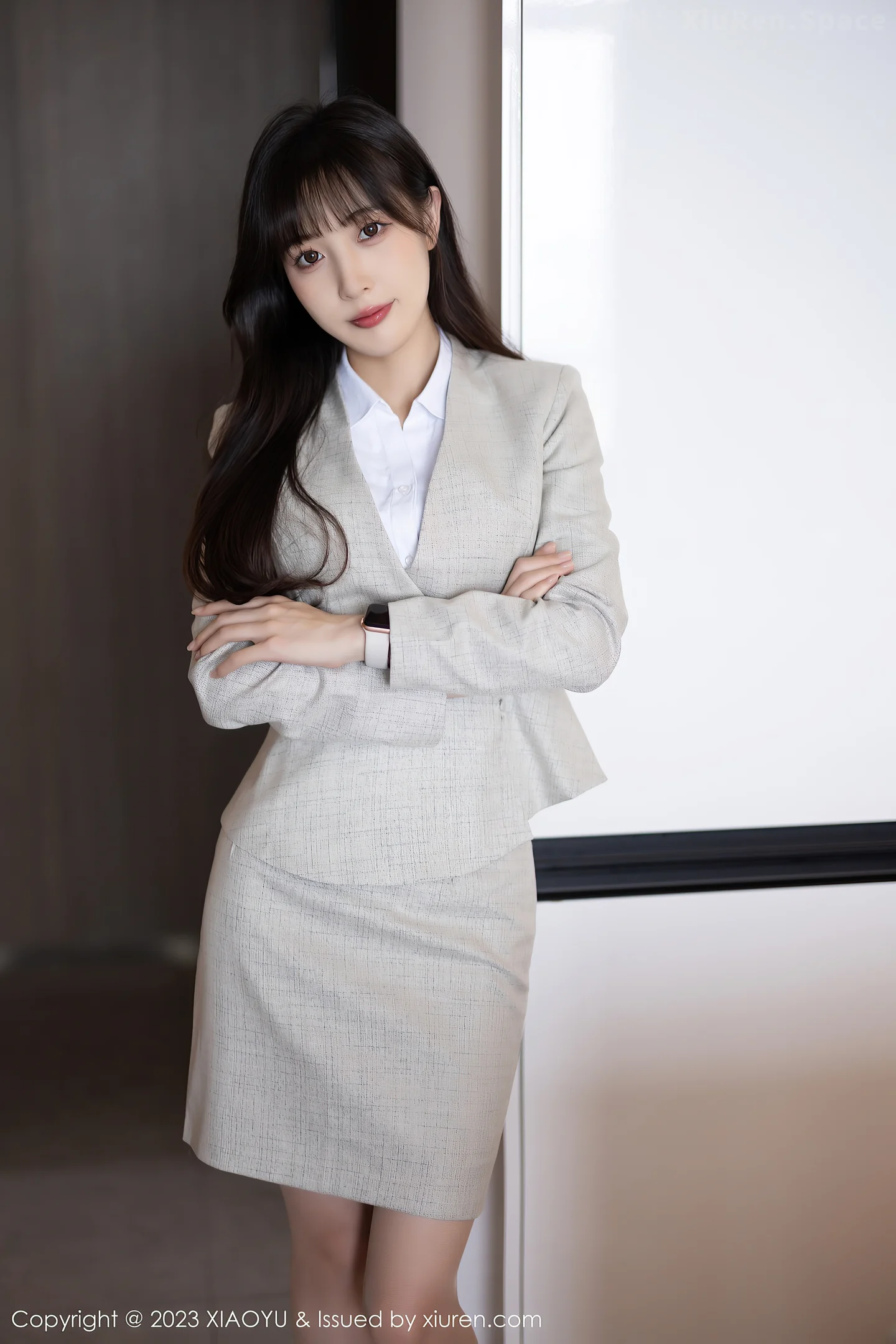 图片[5]-[XiaoYu画语界]Vol.1034 模特林星阑半脱Ol职业装露性感墨绿色内衣配原色丝袜诱惑写真87P-秀人网官方网站